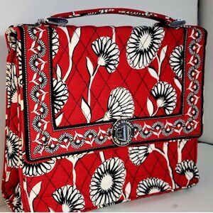 Vera Bradley Red White Quilted Small Briefcase Tote Purse Bag